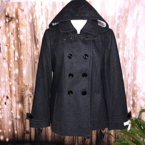 Calvin Klein Wool Pea Coat with Hood